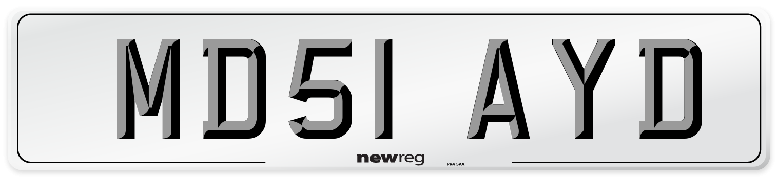 MD51 AYD Number Plate from New Reg